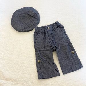 Janie and Jack Pant and Hat Set